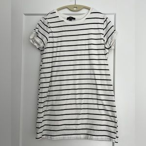 Lulus Black and Cream Striped t shirt dress - small